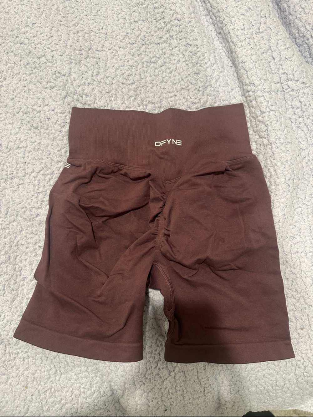 DFYNE High-Waist Burgundy Scrunch Bike Shorts